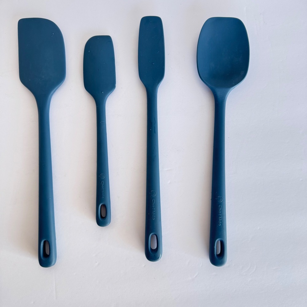 ChefAid Silicone Spatula Set 4 Piece Blue Baking Utensil Kitchen Cooking Tool